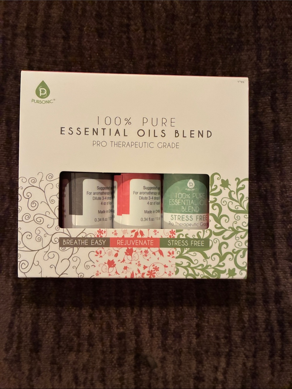 100% Pure Pink and Teal Essential Oils Blend Gift Box